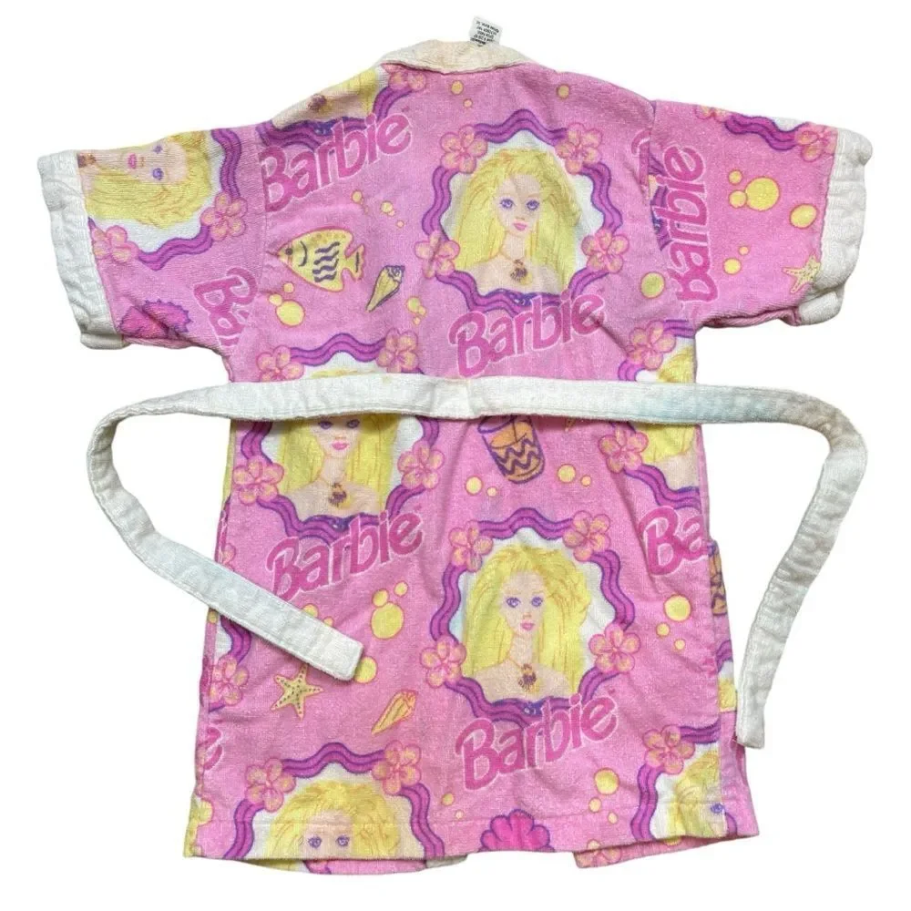 Rare Vintage 90’s Girls CoverUps Barbie Terry Cloth‎ Robe Size Medium